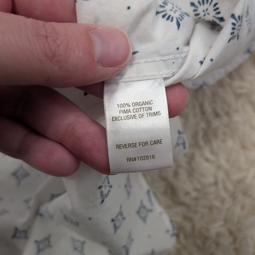 Garnet Hill Floral Diamond Organic Cotton Button Down Top - Picture 5 of 8